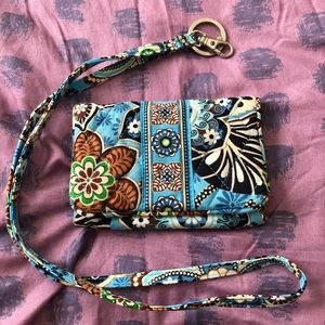 Vera Bradley Taxi Wallet and Lanyard - Bali Blue